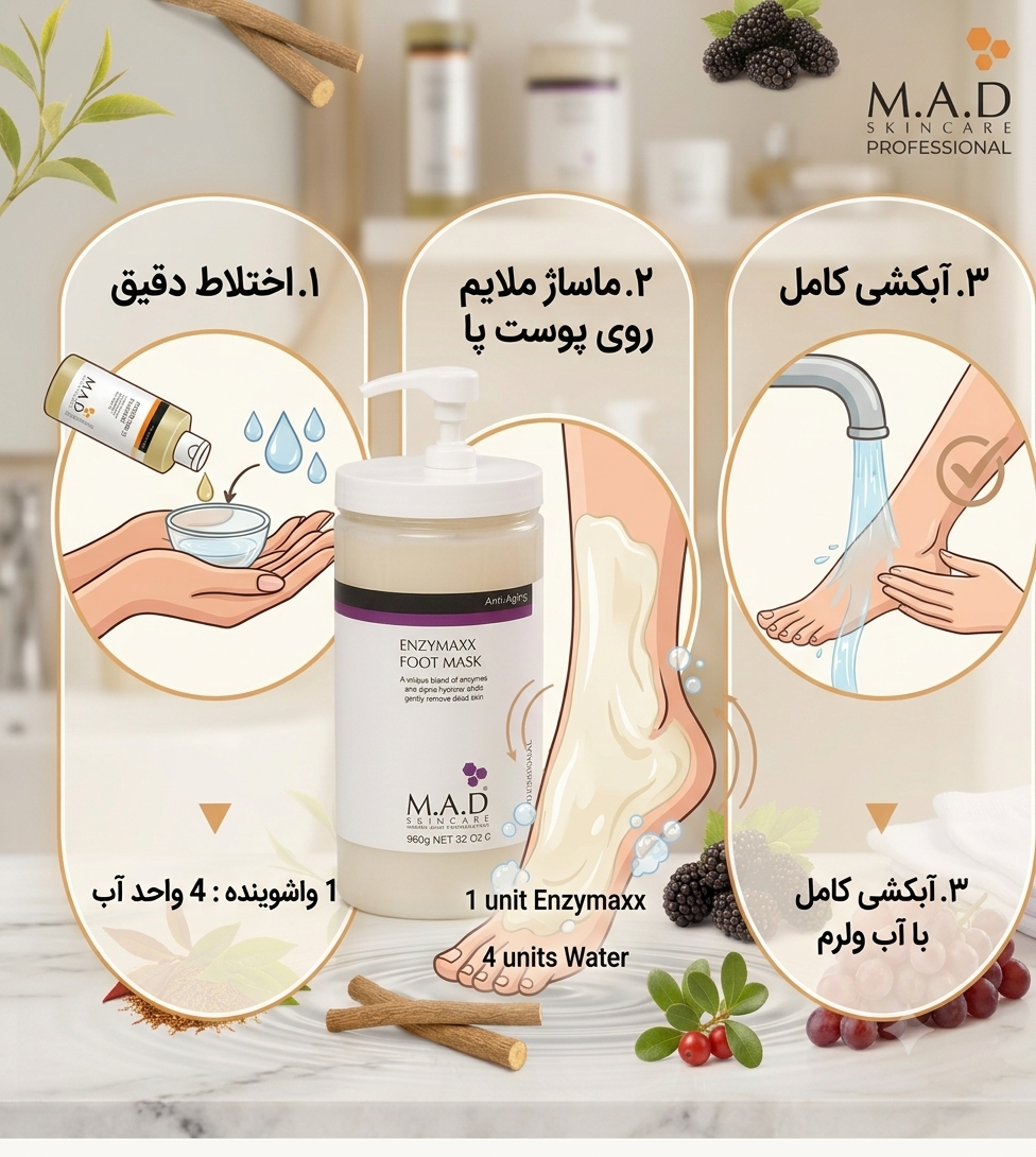 نحوه استفاده ماسک آنزیمی پا ام ای دی – M.A.D