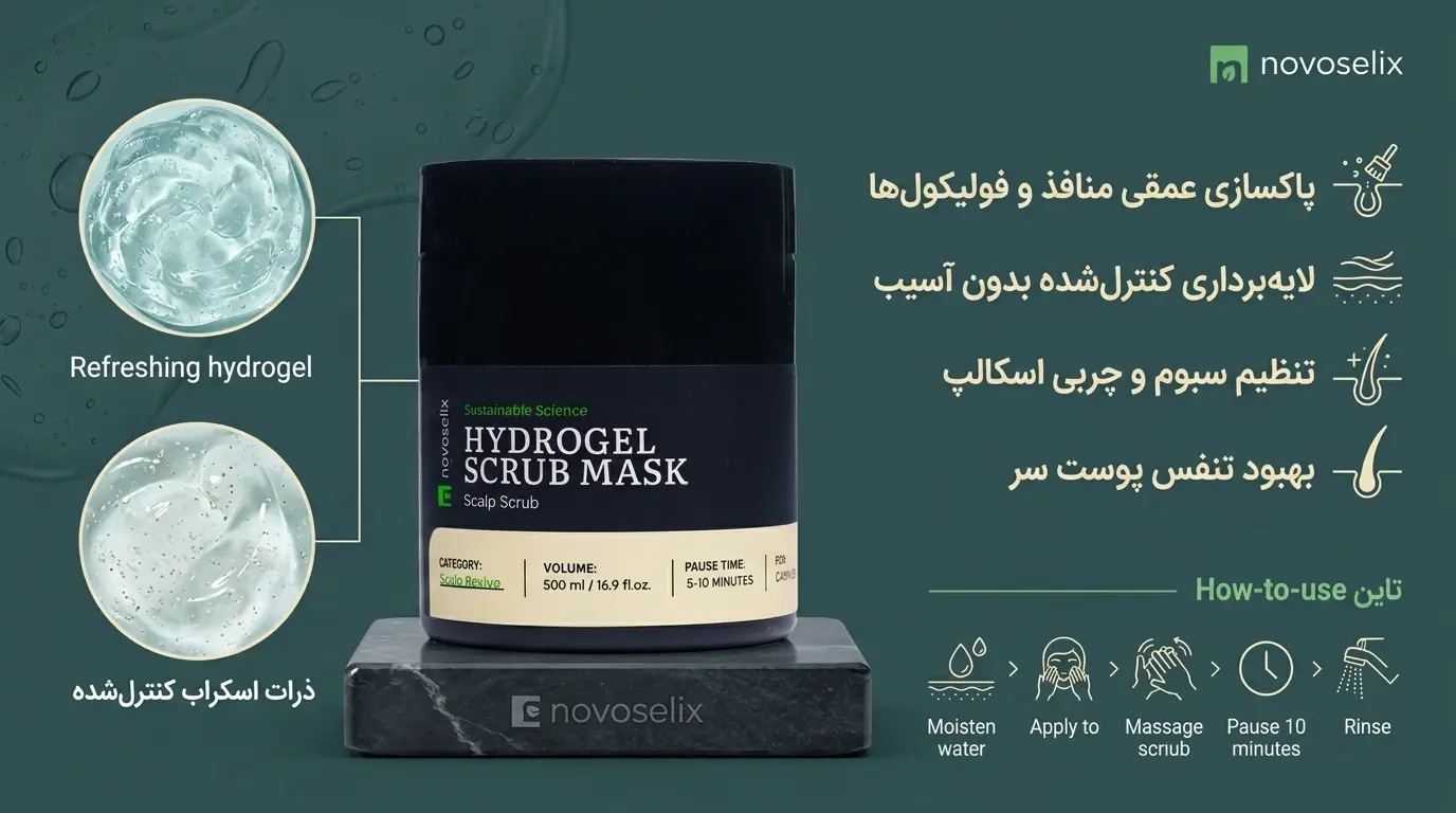 اسکراب هیدروژلی حاوی اسکراب فیزیکی نووسلیکس D5