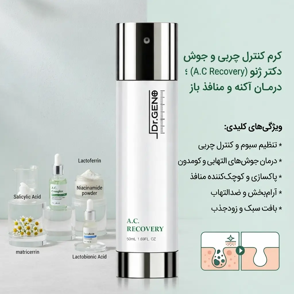 کرم کنترل چربی و جوش دکتر ژنو A.C Recovery