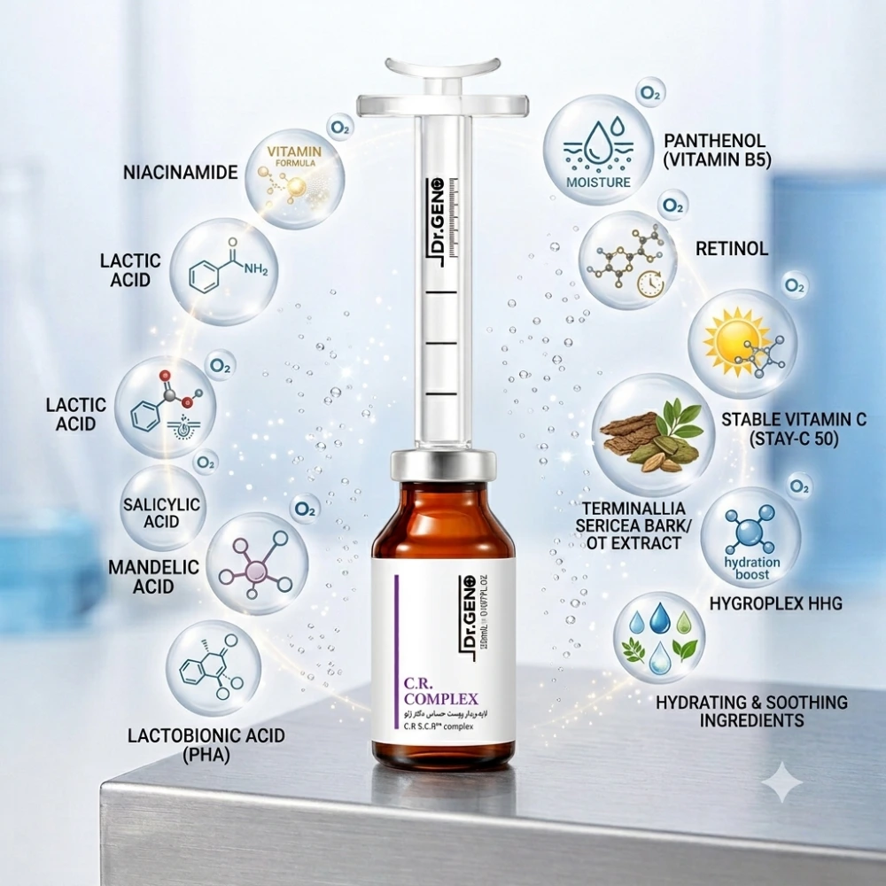 مزایای لایه‌بردار تخصصی C.R Complex دکتر ژنو کمک به لایه‌برداری ملایم بدون آسیب شدید به پوست کمک به کاهش قرمزی، التهاب و حساسیت پوست مناسب برای پوست‌های مستعد رزاسه و اریتم کمک به بازسازی و نوسازی سلول‌های پوست تقویت سد دفاعی و کاهش TEWL افزایش لطافت، شفافیت و یکنواختی پوست کمک به حفظ رطوبت در طول فرآیند لایه‌برداری کاهش احساس سوزش و تحریک ناشی از التهاب مزمن