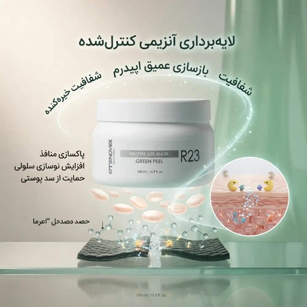ماسک پیلینگ آنزیمی ژلی گرین پیل R23 - اوتینووکس